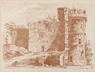 Ruinerna av ett gammalt slott i Saint-Chamond, Loire