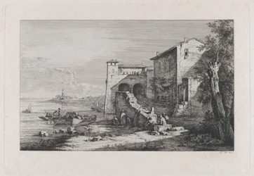 Utsikt över gamla tullhuset i Rom, 1807.