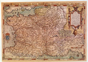 Geografisk karta över Frankrike av Jean Jolivet (1500-talet) 1570 Paris, B.N.