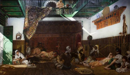 Interiör från ett harem i Marocko