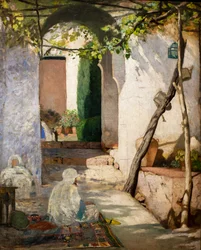 Marockansk innergård, före 1880 (Olja på duk)