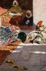 Presenter av en pascha (detalj), före 1883 (Olja på duk)
