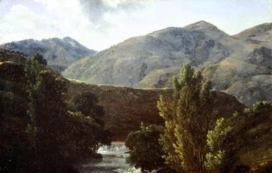 The Final Cascade of Isle of Sora, sett från Louin (olja på papper)