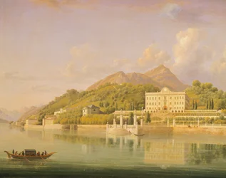 Villa Carlotta i Tremezzo vid Comosjön, av Jean-Joseph-Xavier Bidauld (1758-1846), Italien