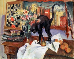 Stilleben med en katt, 1912.