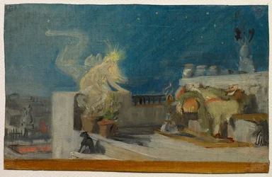 Skiss till "Den orientaliska drömmen", före 1904 (olja på tyg)
