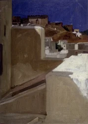 Utsikt över kasbahen (kasbah) från min terrass av Lecomte du Nouy (1842-1923), Tanger