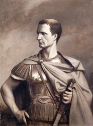 Ett porträtt av Julius Caesar, halvlångt,