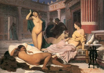 Skiss av grekisk interiör, 1848