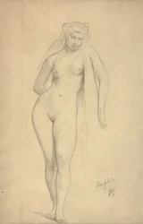 Omphale, ca 1887 (grafit på papper)
