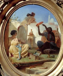 På terrassen. Målning av Jean Leon Gerome (1824-1904)