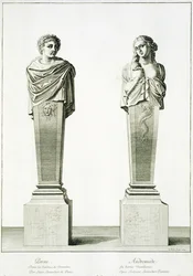 Skulpturer föreställande Perseus och Adromeda av Louis Lerambert i Versailles
