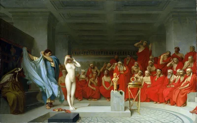 Phryne inför Areopagus.
