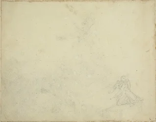 Studie av knäböjande figur