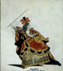 Medea. Kostymdesign för operan Thésée av Jean-Baptiste Lully, 1770-1778.