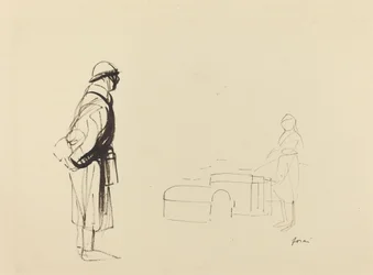 Poilu och sjuksköterska, ca. 19141919.