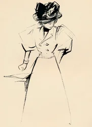 Studie i Indian Ink av Forain, c1898