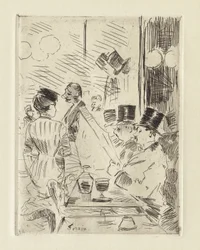 Caféet i det nya Aten , ca 1876 (etsning)