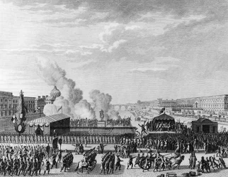 Franska revolutionen: Volontärer vid Pont Neuf i Paris, 22 juli