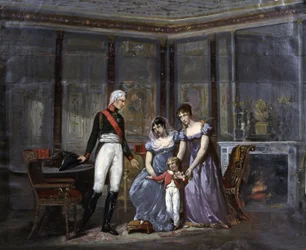 Kejsarinnan Joséphine presenterar sin dotter Hortense och sin dotterson Louis-Napoléon för tsar Alexander
