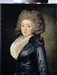 Porträtt av Olga Zherebtsova (Porträtt av Olga Zherebtsova). Olga Zherebtsova, född Zubova, även känd som Madame Gerebtzoff (1755-1849). Målning av Jean Louis Voille (1744- efter 1803). Olja på duk, 73,5 x 58 cm, andra hälften av 1700-talet. konst f