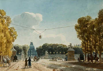 En utsikt över Tuilerierna från Champs-Elysees,
