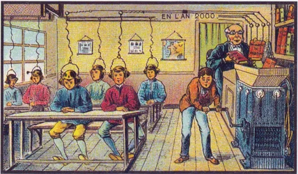 I skolan. Från serien Visions of the Year 2000, 1899