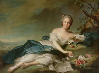 Henrietta Maria av Frankrike (1606-69) som Flora, 1742