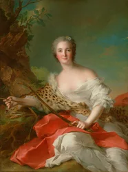 Porträtt av Constance-Gabrielle-Magdeleine Bonnier de la Mosson som Diana