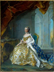 Porträtt av Louise Elisabeth av Frankrike, Spädbarn av Spanien sedan hertiginnan av Parma (1727-1759) Målning av Jean Marc (Jean-Marc) Nattier (1685-1766) 1761 Sön 2,4x1,84m