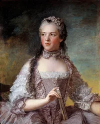 Porträtt av Madame Adelaide av Frankrike (1732-1800), dotter till kung Ludvig XV Målning av Jean-Marc (Jean Marc) Nattier (1685-1766) 1749 Sön 0,81x0,64 m - Porträtt av Madame Adelaide de France (1732- 1800), dotter till kung Ludvig XV. Målning av Jean-Mar