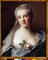 Porträtt av Manon Balletti (1740-1776), hustru till arkitekten Jean Francois Blondel (1705-1774) Målning av Jean Marc (Jean-Marc) Nattier (1685-1766)