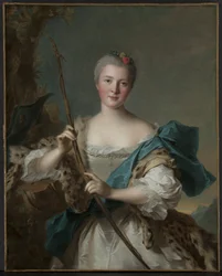 Porträtt av en kvinna som Diana, 1752.