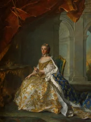 Postumt porträtt av Louise Elisabeth av Frankrike (1727-1759), hertiginna av Parma, i hovdräkt