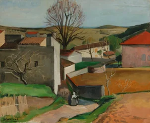 French Village (olja på duk)