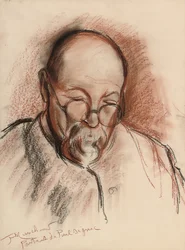 Porträtt av Paul Signac (kol och krita på papper)
