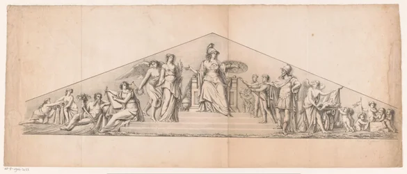 Tympanum med tronande Minerva