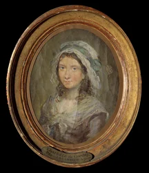 Porträtt av Charlotte Corday (1768-1793) Målning av Moreau Le Jeune (1741-1814) 1793.
