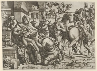 Tillbedjan av Magi, ca. 1545.