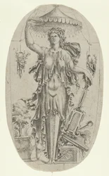 Term i form av en kvinna med musikinstrument, 1535-55.