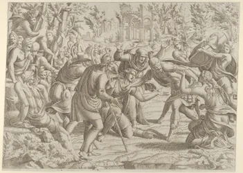 Den förrädiska sinonen fördes in i Trajans läger av herdarna, 1535-55.