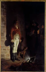 Hertigen av Enghiens död (1772-1804). Louis Antoine Henri de Bourbon, hertig av Enghien (1772-1804), misstänktes utan bevis för att ha konspirerat mot förste konsul Napoleon Bonaparte och avrättades den 21 mars 1804 i Vincennes.