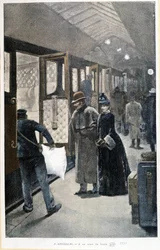 Avgång för nattåget vid Gare de Lyon - teckning av Sinibaldi