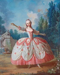 Porträtt av Barbara Campanini (1721-1799), känd som La Barbarina (La Barberina) - Målning av Jean Philippe Delaroche (1710-1767) - 1721 - Olja på trä - 68,5x56,5 - Privat samling
