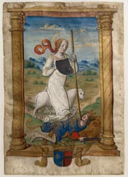 Ödmjukhet och stolthet. Les rondeaux des vertus, efter 1515 (Målat och illuminerat pergament)