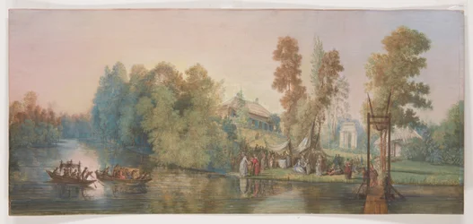 Galant scen: picknick vid en sjö, 1787