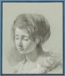 Porträtt av en ung kvinna. Omkring 1781