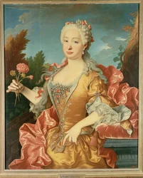 Dona Barbara de Braganza, hustru till kung Ferdinand VI av Spanien (målning på duk)
