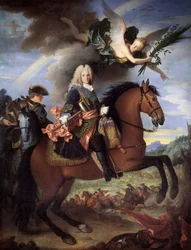 Ridsporträtt av Filip V 1683-1746, kung av Spanien, 1723.