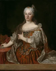 Porträtt av ärkehertiginnan Maria Anna av Österrike 1683-1754, drottning av Portugal, ca. 1729